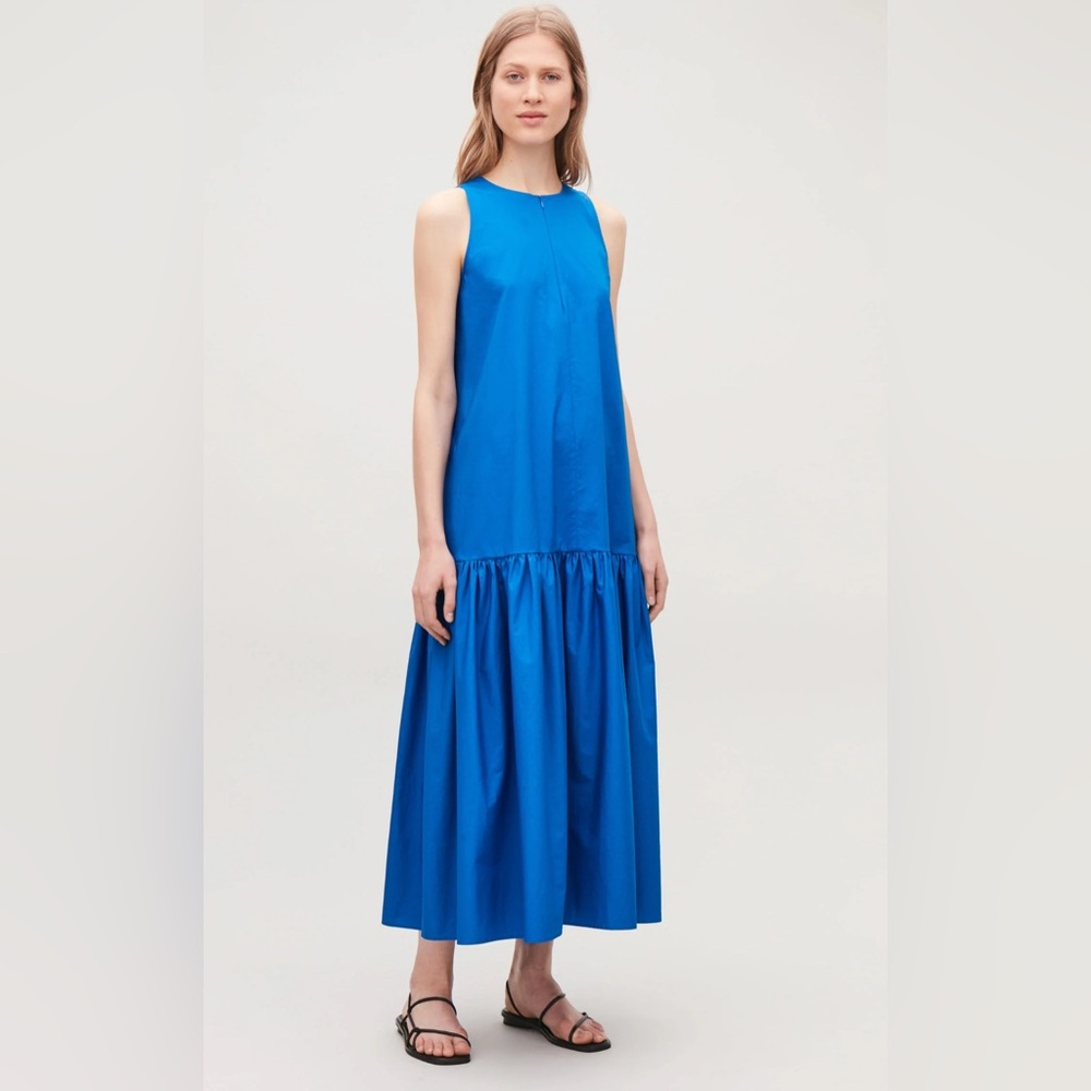COS
Gathered A-line Sleeveless Dress Blue Size 2
